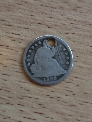 1840-O Seated Liberty Half Dime Silver (Holed)