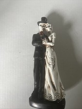 Gothic Skeleton Bride Groom Figurine Halloween Wedding Day Of The Dead 9  