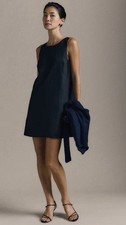 NWT Quince Women’s 100% European Linen Tank Mini Dress Black Size Small