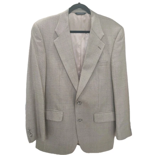 Giacca blazer vintage BURBERRYS 2 bottoni beige tweed grigio a quadri 42R USA USATA IN OTTIME CONDIZIONI!
