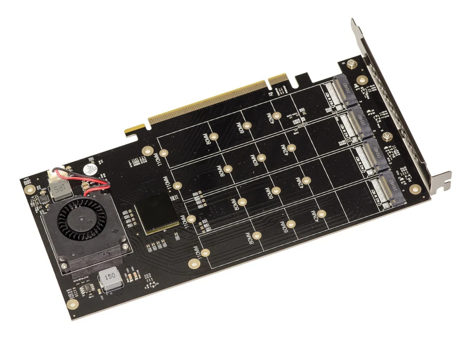 Pcie 3.0 16x Controller Card for 4 SSD M.2 NVMe M Key (M2 NGFF). Plx8747 128g - Image 3 of 3