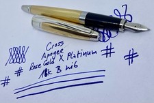 Rare CROSS APOGEE ROSE GOLD X PLATINUM FOUNTAIN PEN- 18k B Nib-Montblanc Pelikan