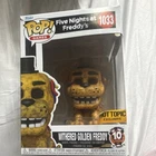 Funko Pop! Withered Golden Freddy Five Nights at Freddy's #1033 Hot Topic 10 Ye…