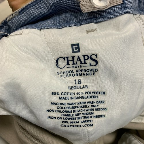 Chaps Pleated Shorts Youth Boys Size 18 Beige Natural Stretch Cotton Blend New - Picture 7 of 9