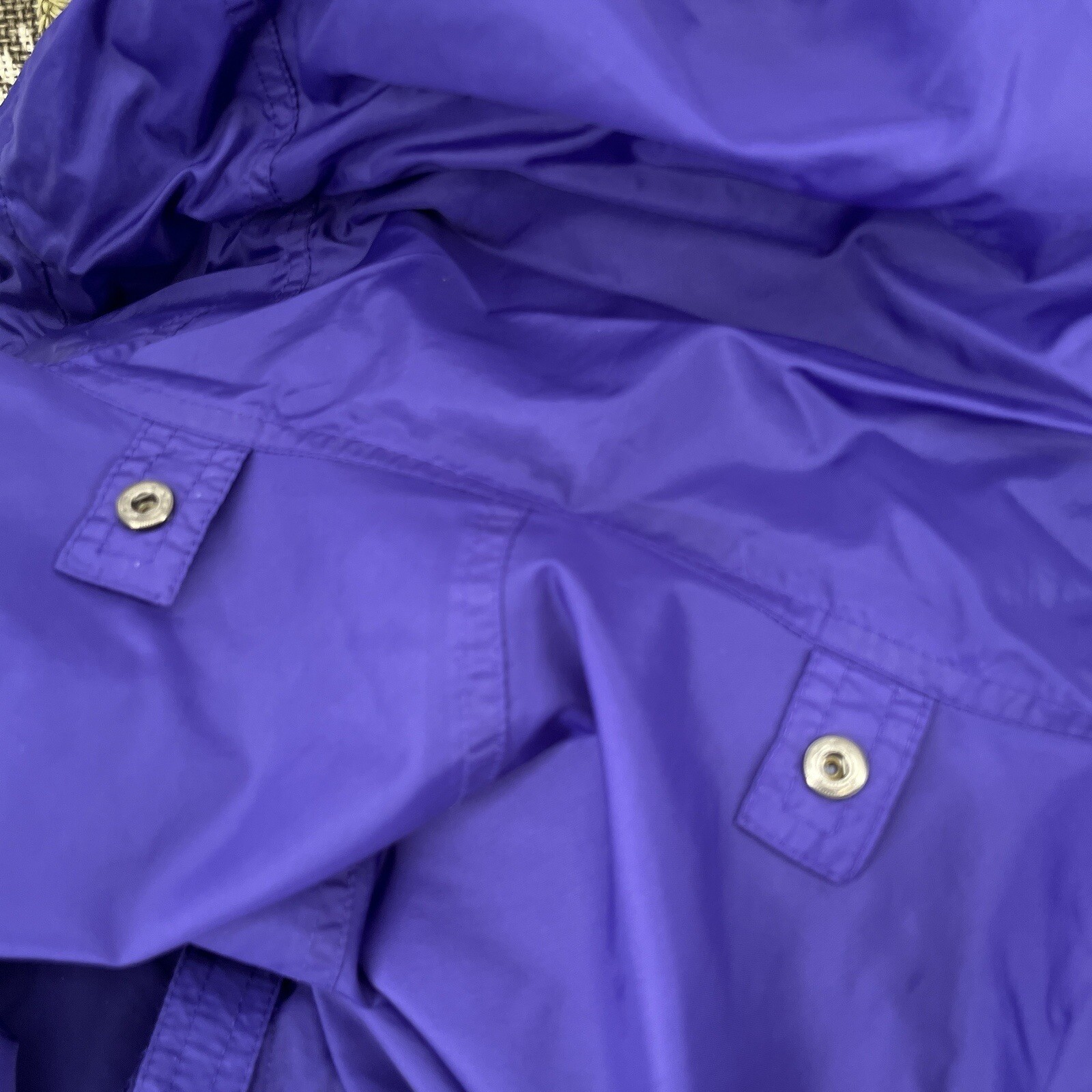 HH Helly Hansen Rain Jacket Women XL Packable Hooded Full Zip Purple Windbreaker