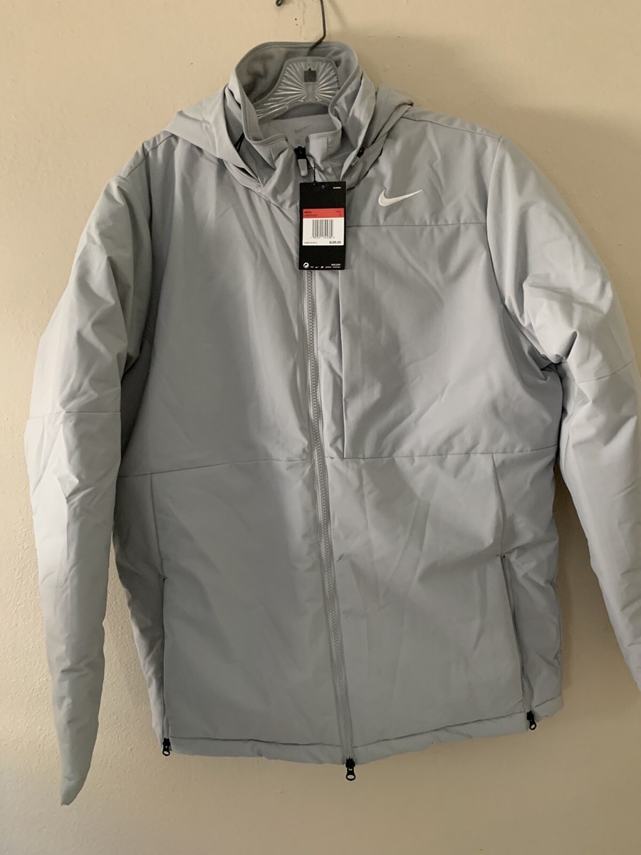 Size L $195 (AO5970-007) Nike Shield Heavyweight Parka Jacket Grey