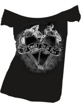 Se7en Deadly Til Death Do Us Part Off Shoulder Coffin Punk Goth T Shirt 2074-OS