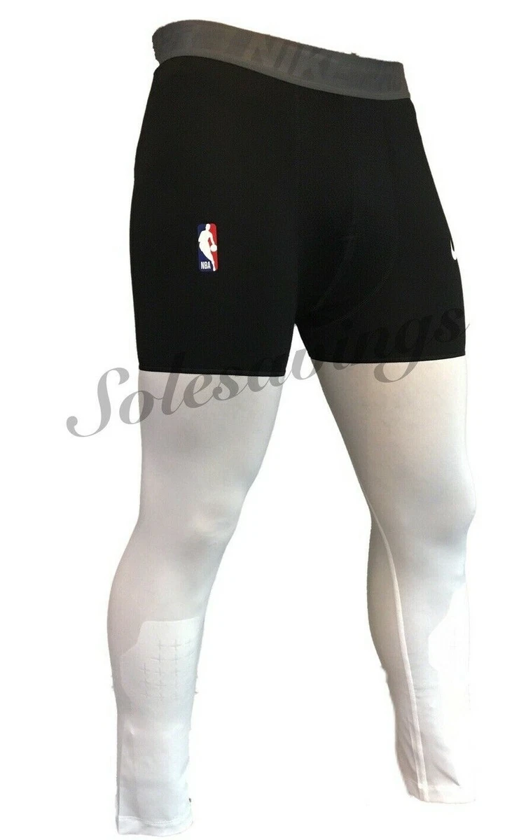 Nike NBA Player Mens Basketball 3/4 Compression Pants Tights Black/White  NEW