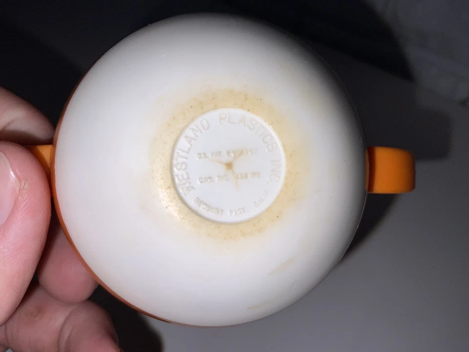 Taza para sorber autoderezado Tommee Tippee vintage años 50 naranja y blanco Foto 3 de 4