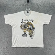 Vintage Streetwear Shirt Mens Extra Large White Single Stitch Black History Tee