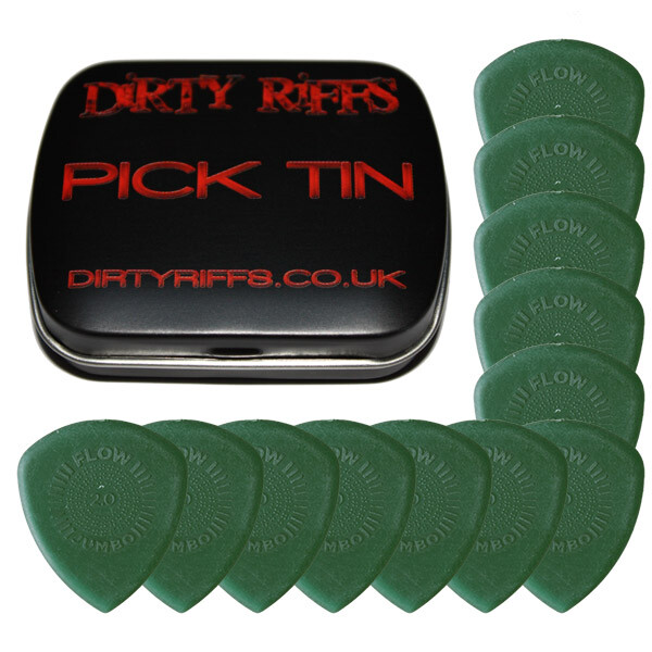 12 x Dunlop Flow Jumbo Guitar Picks / Plectrums - 2.00mm In A Handy Pick Tin