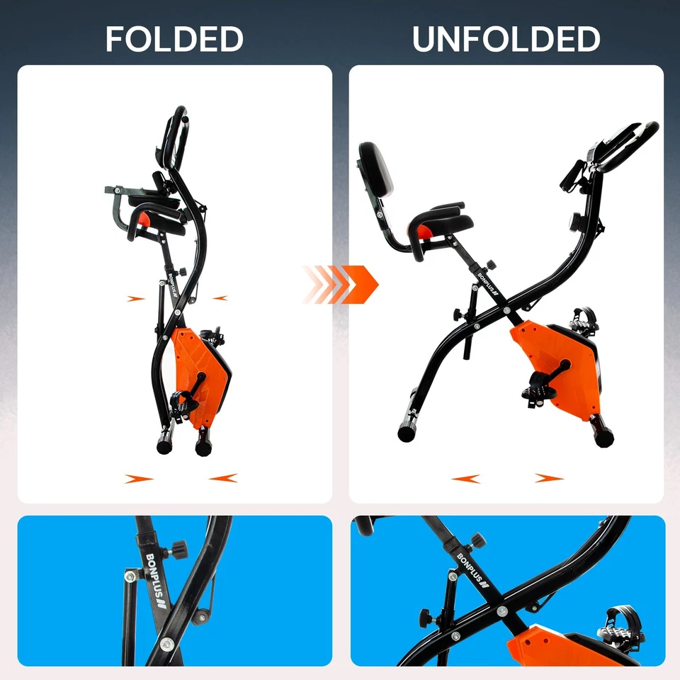 Bicicleta Estática Plegable, Bicicleta Magnética, 8 Niveles de Resistencia - Imagen 4 de 4