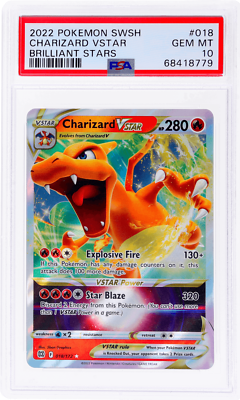 2022 Pokemon Sword and Shield Brilliant Stars Charizard Vstar R