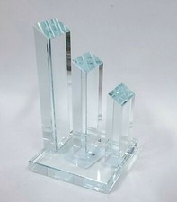 NEW CLEAR CRYSTAL FILE SORTER SHAPES CUT OUT BOOKEND,PAPER WEIGHT