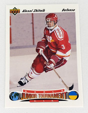 1991-92 Upper Deck Hockey World Junior Alexi Zhitnik RC #660 Los Angeles Kings