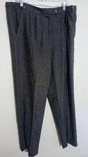 Norm Thompson Wool Blend Pants Gray Career Wear Women Size 16P