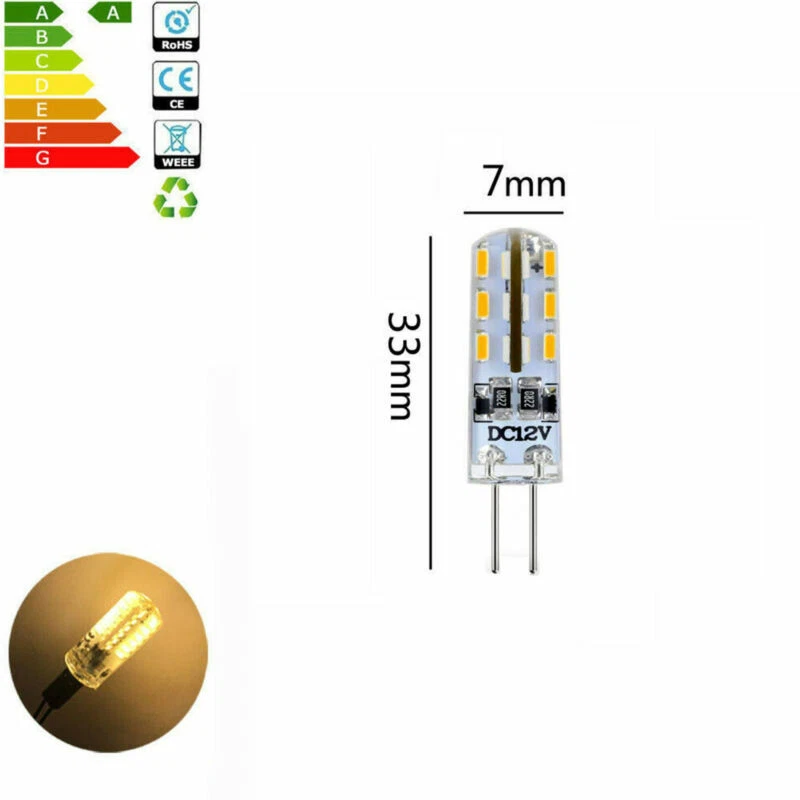 10x G4 3W LED culot de lampe ampoule blanc chaud DC 12V 3014 SMD Light Bulb - Photo 2/4