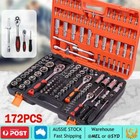 172Pcs Ratchet Spanner Socket Set 1/2" 1/4" 3/8" DIY Tool Kit Wrench Toolbox AUS