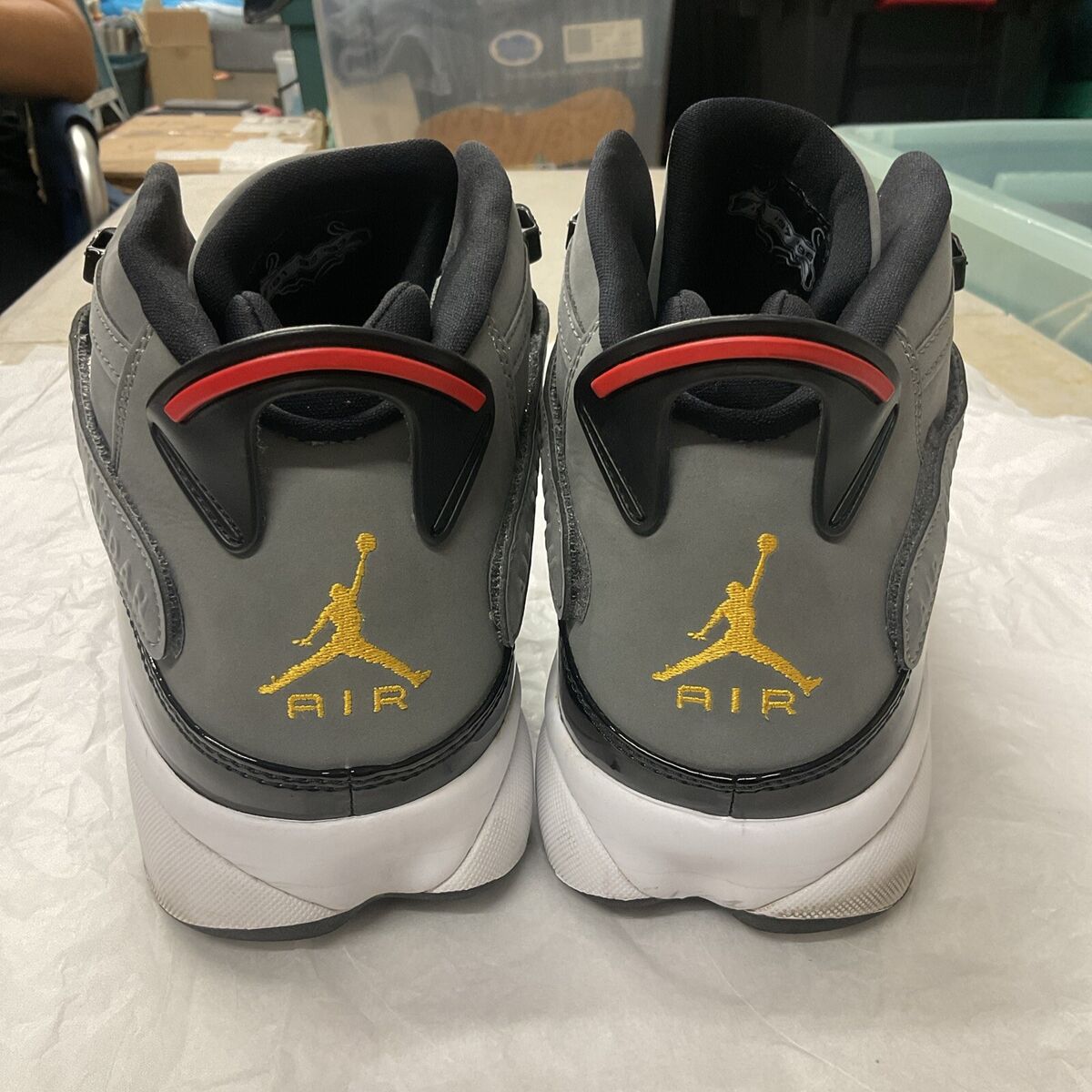Nike Air Jordan 6 Rings Smoke Grey Gold Bred 322992-022 Size Nike Air Jordan 6 Rings Smoke Grey Gold Bred 322992-022 Size
