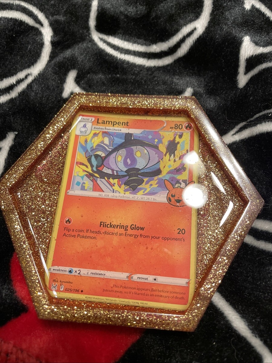 Pokemon Card Resin Coaster Featuring Lampent