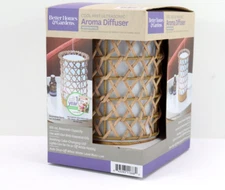 Better Homes Garden Cool Mist Ultrasonic Aroma Diffuser LED Woven Rattan NEW