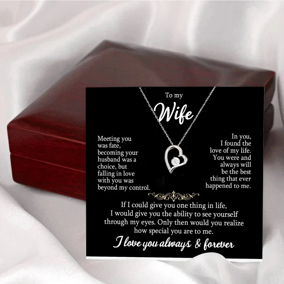 To My Wife Necklace Wife Gift from Husband, Anniversary Gift, Wife Birthday - Image 3 of 3
