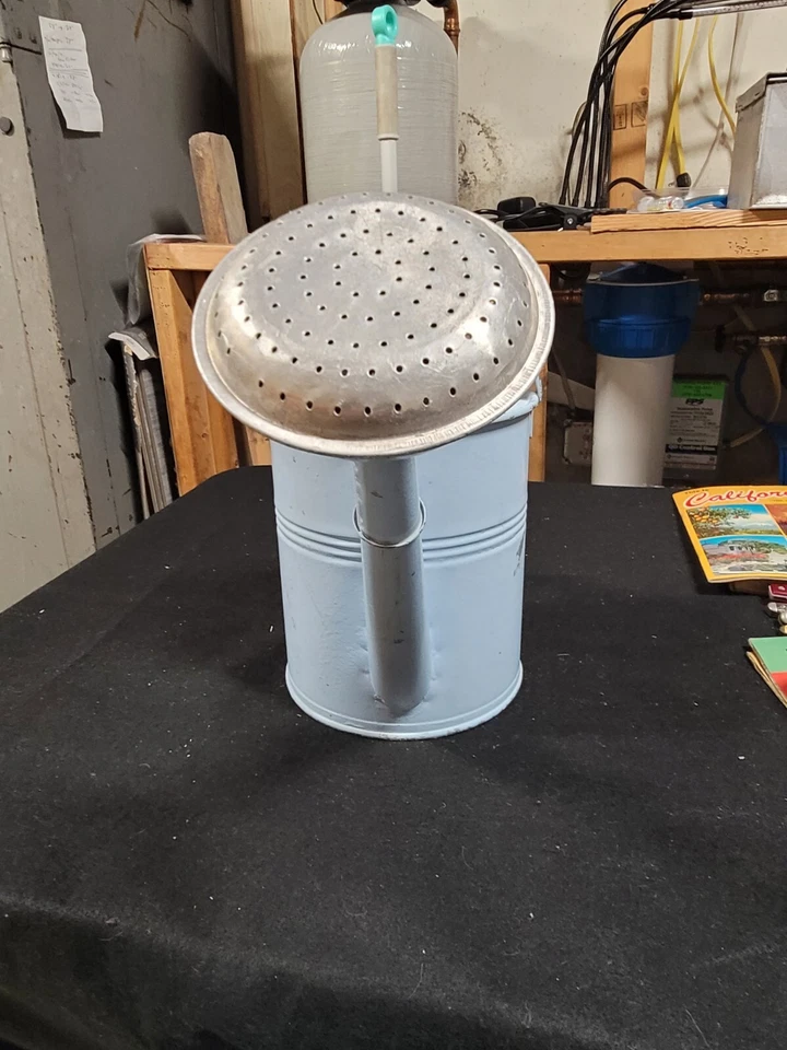 Vintage Heavy Duty Garden Watering Can  marked 99 11  Painted In Light Blue - Image 2 of 4