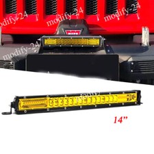732 Inch Yellow Led Work Light Bar Slim Truck Offroad Atv 4wd Driving Fog Light