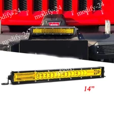 7/14/20/26/32Inch Yellow LED Light Bar Spot Combo Work Truck SUV ATV 4WD Offroad