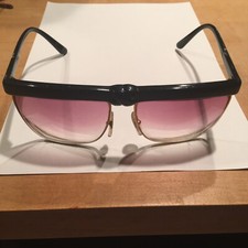VINTAGE ROSE-TINTED BLACK  WIRE SPECTACLES WITH PRESCRIPTION LENSES