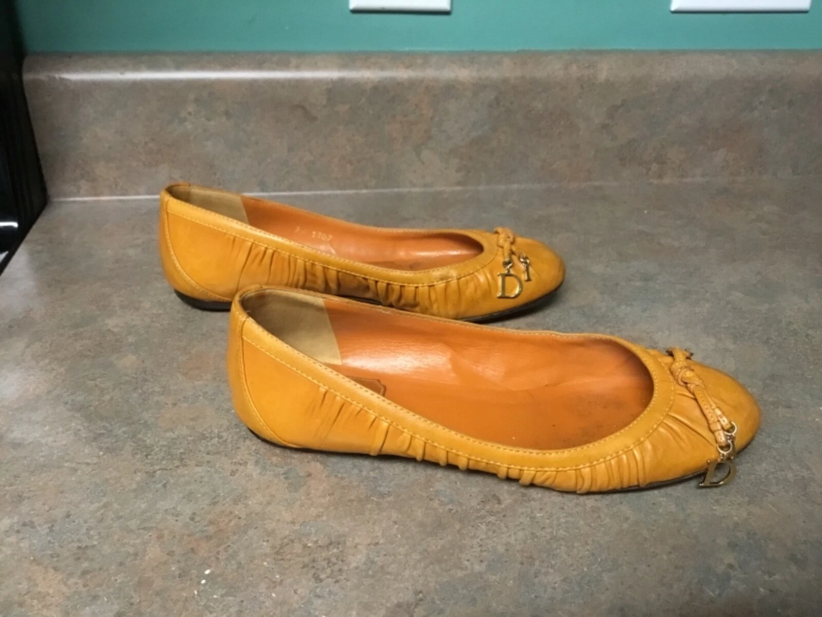 Cuir plat femme Christian Dior FA1107 orange/marron taille UE 36 (CON24)