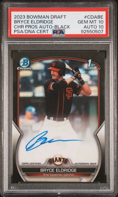 2023 Bowman Chrome Bryce Eldridge Black Auto /75 Color Match PSA 10/10 ~ POP 1
