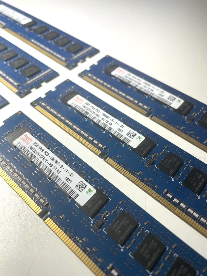 HYNIX 2GB 1RX8 PC3-10600E-9-12-D1 HMT325U7CFR8C-H9 TO AB - USED x6 - Image 2 of 3