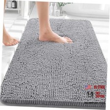 Bathroom Rugs 30x20, Extra Soft Absorbent Chenille Bath Rugs 30" X 20" Grey