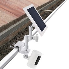 2-in-1 Gutter Mount for Solar Panel, Stick Up Cam Battery, Spotlight White