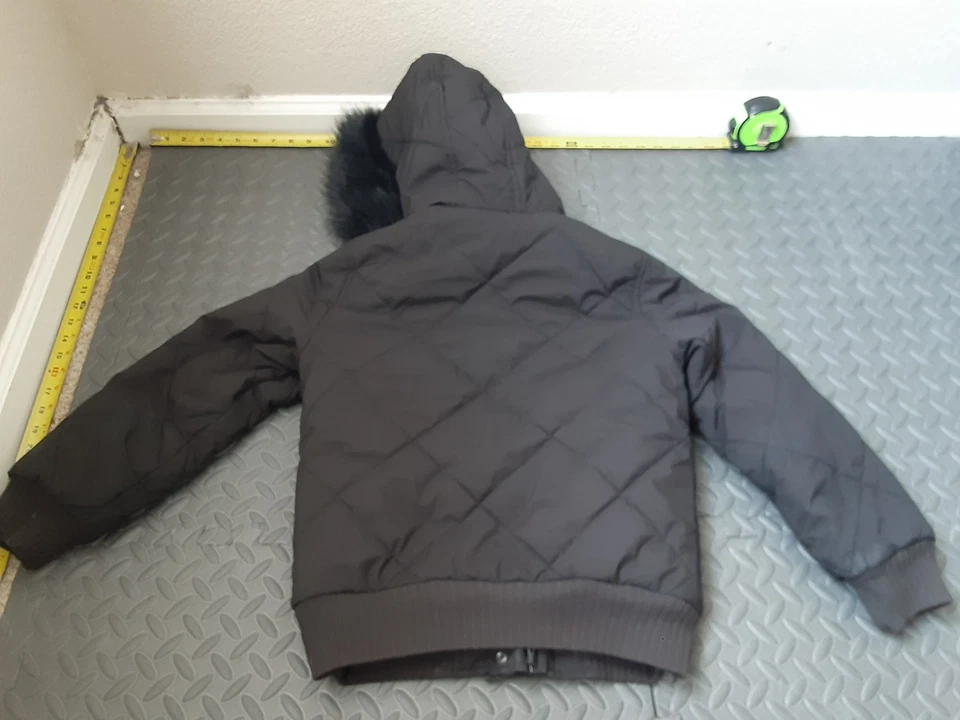 Abercrombie & Fitch Black Girl's Jacket Sz 9/10 Faux Fur Puffer A&F #S40 - Image 4 of 4