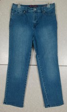 Women Gloria Vanderbilt AMANDA Blue Jeans Stretch Tapered Leg sz 10 Petite Short