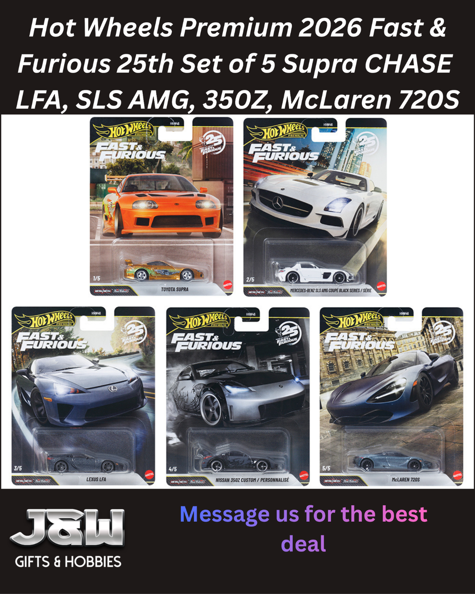 Hot Wheels Premium 2026 Fast & Furious 25th Set of 5 Supra CHASE