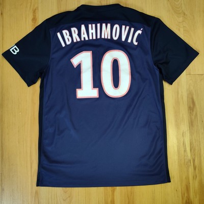 PSG NIKE 2015/2016 FOOTBALL HOME JERSEY #10 IBRAHIMOVIC SIZE M