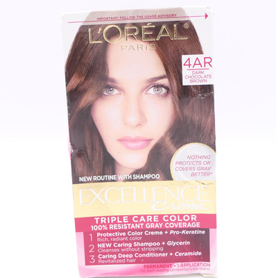 L'Oreal Excellence Creme Permanent Hair Color Dye 4AR Dark Chocolate Brown
