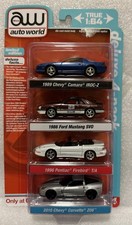 Auto World Deluxe 4-Pack Ultra Red Chase - Camaro, Mustang, Firebird, Corvette