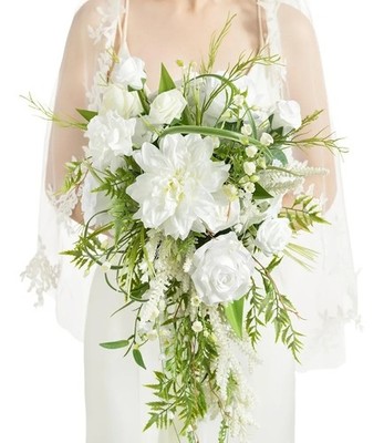 Ling's Moment White Bridal Bouquet, Lily-of-the-Valley Wedding Bouquets