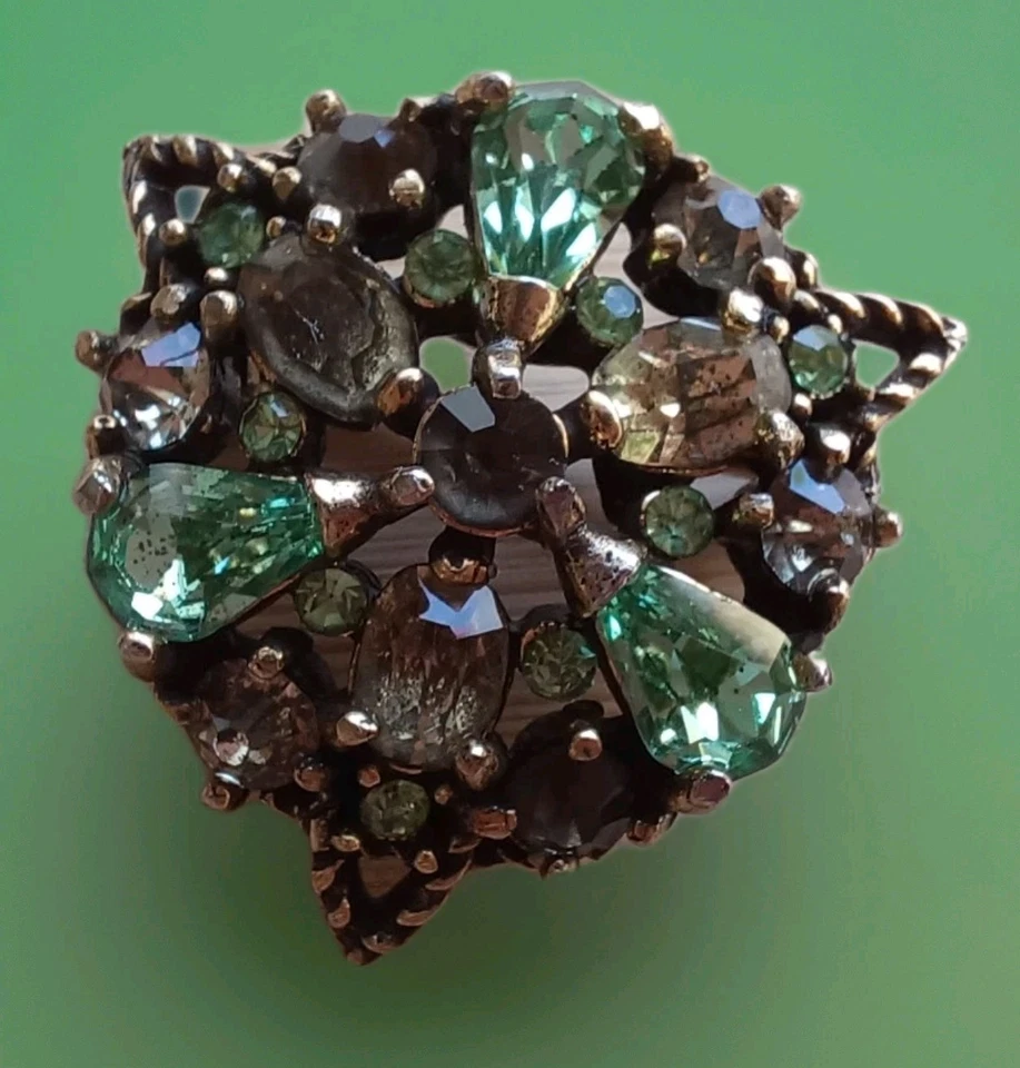 Винтажная БРОШЬ HOLLYCRAFT УФ СТРАЗЫ ЗАРЕВО ШИКАРНЫЙ - Изображение 3 из 4