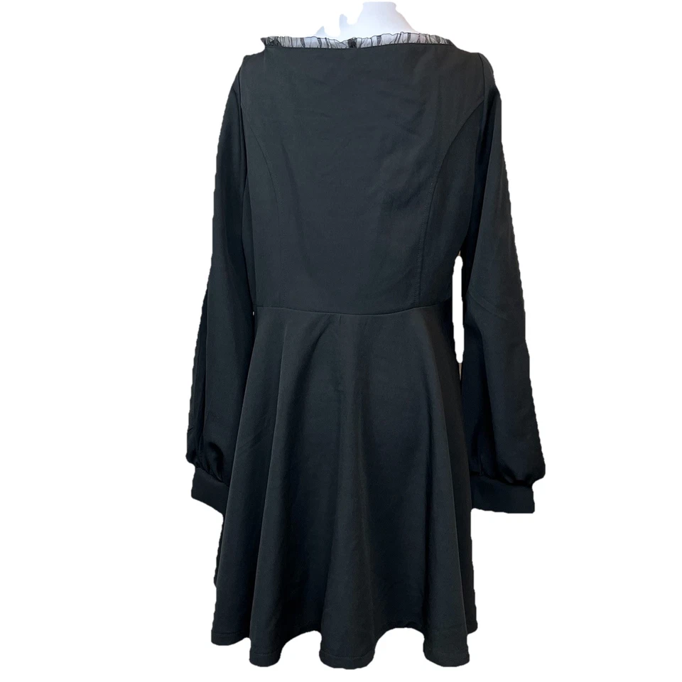 Punk Rave Goth Dress 2XL Lolita Black Witchy Vamp Steampunk Dress Mesh Emo - image 2 of 4