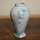 Weller Pottery  5 1/2 Hudson Blue Vase Signed Dorothy England FACTORY MINT