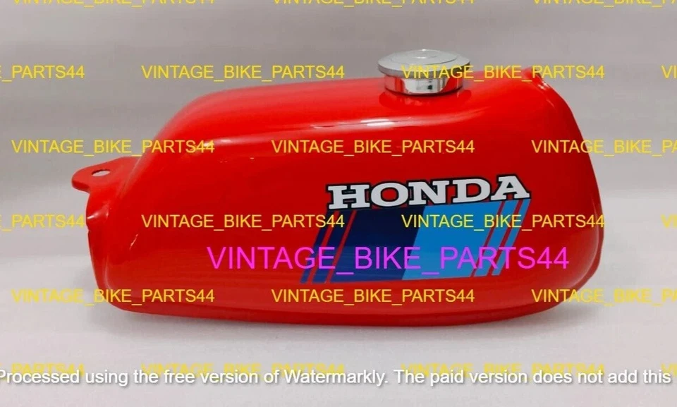 Honda ATC70 ATC 70 1978-1985 Model Red Painted Steel Fuel Petrol Tank +Cap - Image 3 of 4