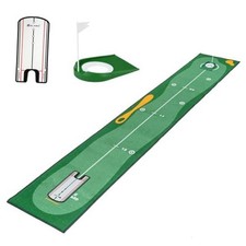 GLANC Golf Putting Practice Mat Set with Alignment Mirror Green Pattern Mat