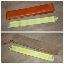 Pickett N803-ES + N-500-ES - VINTAGE Synchro-Scale Slide Rule LOT - Leather Case