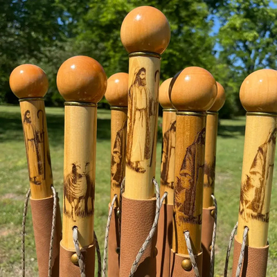 #ad Heirloom Handmade Wood Walking Cane Scripture Handcrafted Christian Faith Gift $174.99
