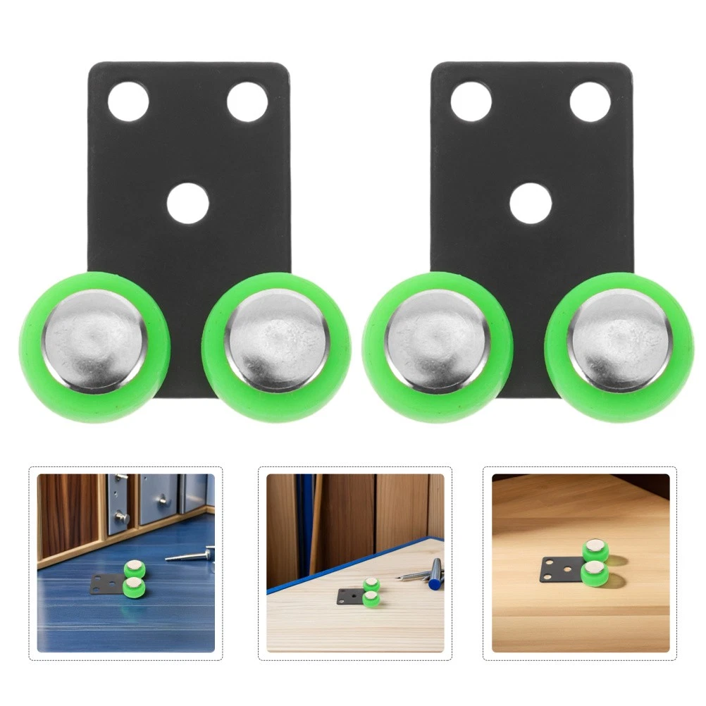 Lot De 4 Roues En Plastique Noir Pour Porte Coulissante - Poulie De Placard